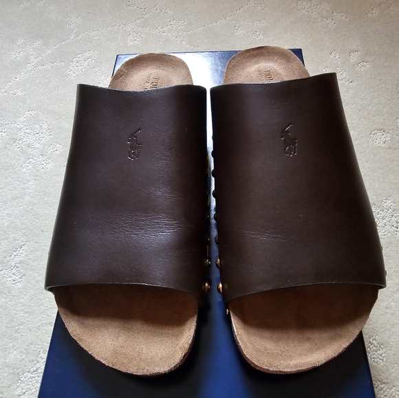 Ralph Lauren Slides Leather - Picture 2 of 11